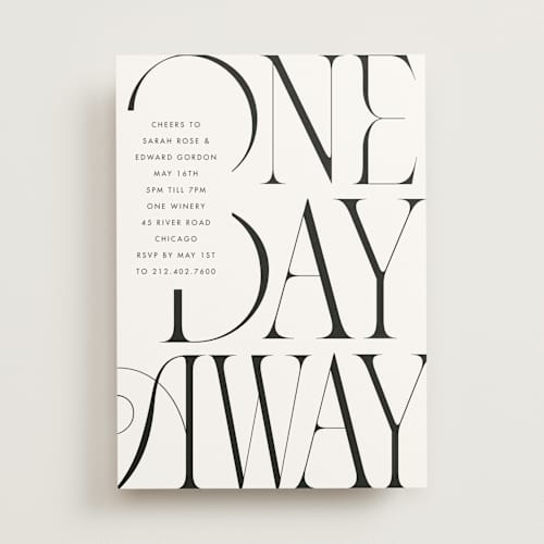 This is a cloud rehearsal dinner invitations with standard by Baumbirdy called a day away printing on signature in standard