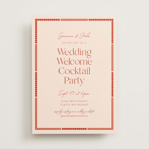 This is a chili rehearsal dinner invitations with standard by Inkblot Design called havana printing on signature in standard