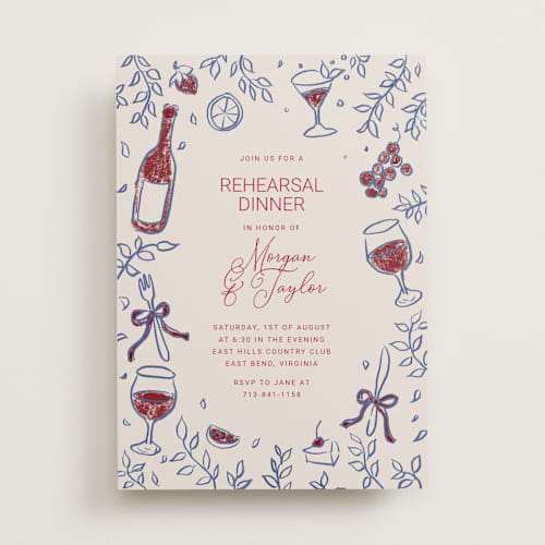 This is a wine rehearsal dinner invitations with standard by Cass Loh called romantic night printing on signature in standard