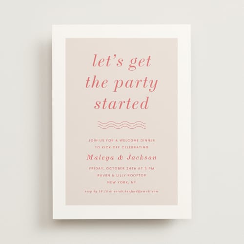 This is a flamingo rehearsal dinner invitations with standard by Kaydi Bishop called party started printing on signature in standard