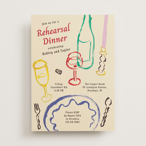This is a wonderland rehearsal dinner invitations with standard by Cass Loh called dine & delight printing on signature in standard