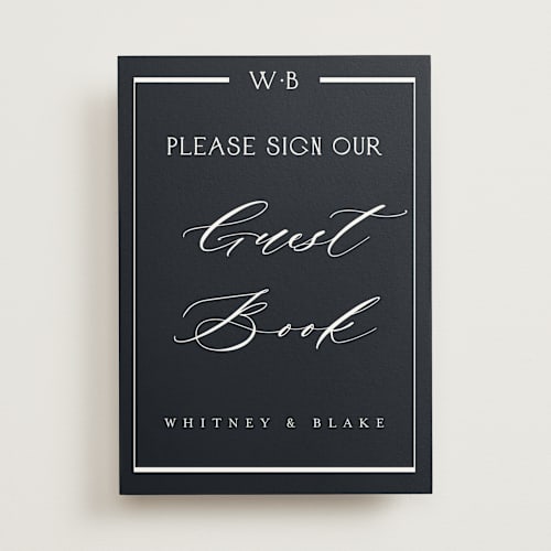 This is a ocean wedding signs with standard by Stacey Meacham called luster printing on doublethick in 5x7