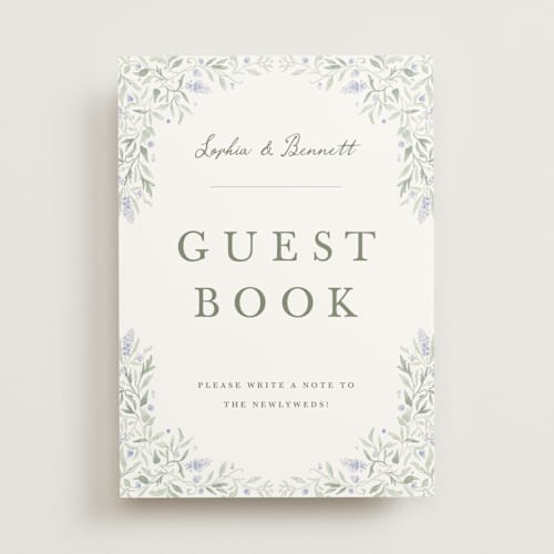 This is a periwinkle wedding signs with standard by Kristen Smith called delicate vines printing on doublethick in 5x7