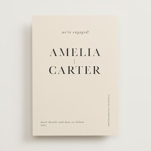 This is a ink save the date with standard by Mere Paper called booked printing on signature in standard