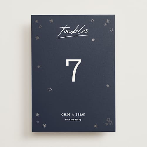This is a night table numbers with foil pressed by Jennifer Lew called supernova printing on doublethick in standard