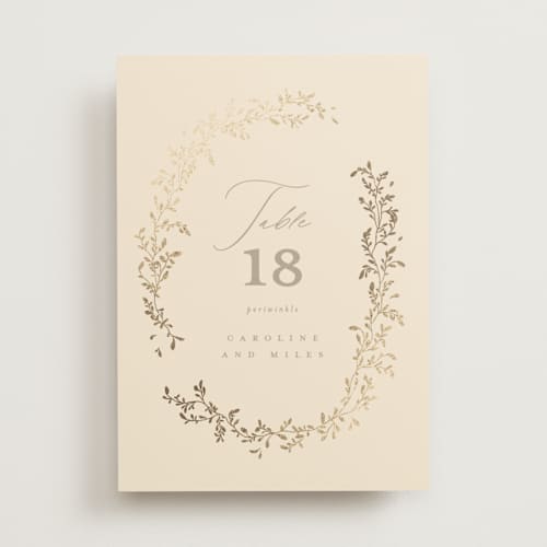 This is a sand table numbers with foil pressed by Creo Study called leafy garland printing on doublethick in standard