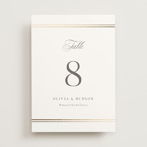 This is a pearl table numbers with foil pressed by Nicole Walsh called classic elegance printing on doublethick in standard