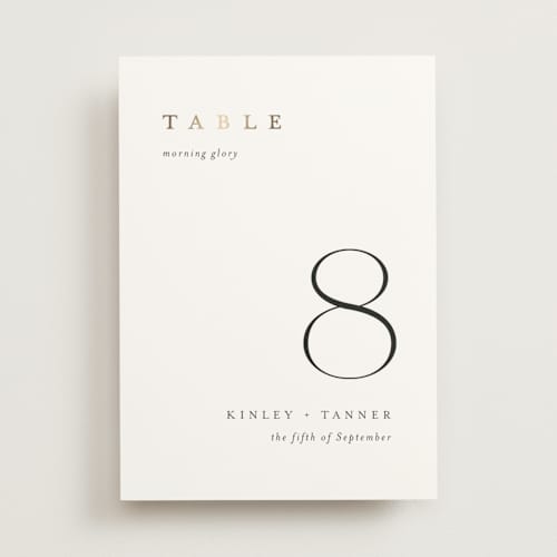 This is a cotton table numbers with foil pressed by Jennifer Postorino called wildflower printing on doublethick in standard