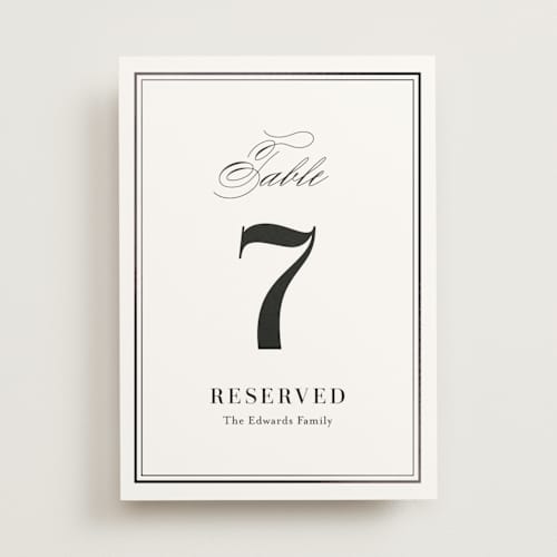 This is a cotton table numbers with foil pressed by Jennifer Postorino called polished printing on doublethick in standard