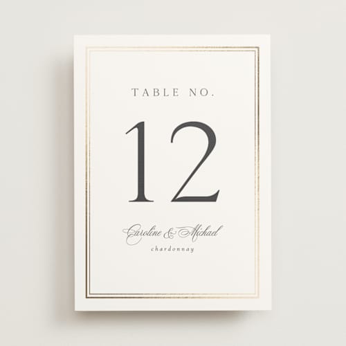 This is a cloud table numbers with foil pressed by Nicole Walsh called lustre printing on doublethick in standard