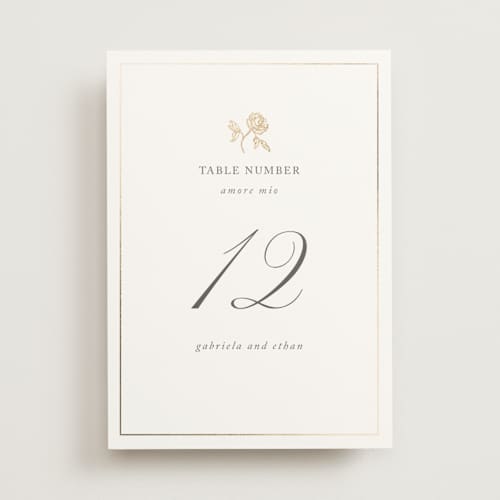 This is a classic bride table numbers with foil pressed by Design Lotus called here with you printing on doublethick in standard