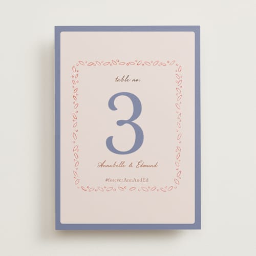 This is a wisteria table numbers with foil pressed by Monika Konieczna called together in bloom printing on doublethick in standard