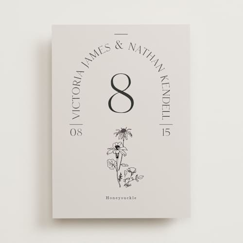 This is a linen table numbers with foil pressed by Baumbirdy called floral type arch printing on doublethick in standard
