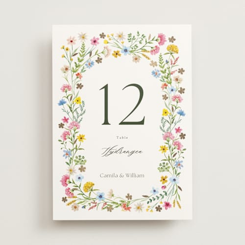 This is a garden table numbers with foil pressed by Yaling Hou Suzuki called bright garden printing on doublethick in standard