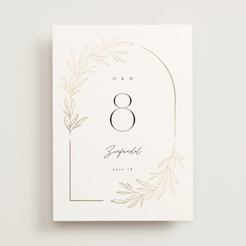 This is a ink table numbers with foil pressed by Kristie Kern called bianca printing on doublethick in standard