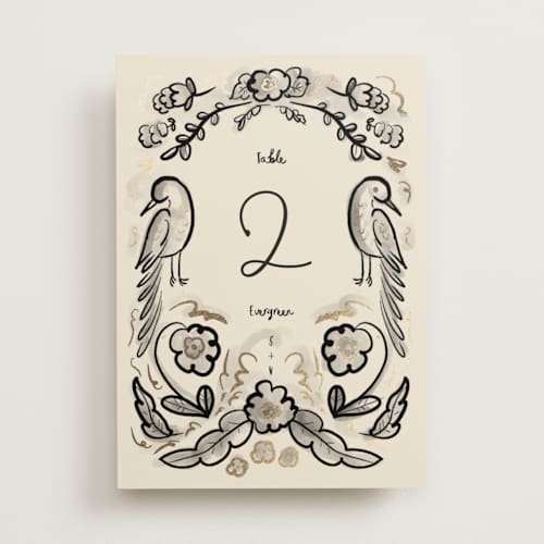 This is a ink wash table numbers with foil pressed by Ani Somi called santa catalina printing on doublethick in standard