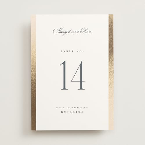 This is a quartz table numbers with foil pressed by Kristie Kern called the ritz printing on doublethick in standard