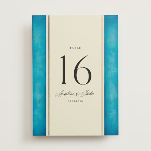 This is a marine table numbers with foil pressed by Jackie Crawford called josephine printing on doublethick in standard