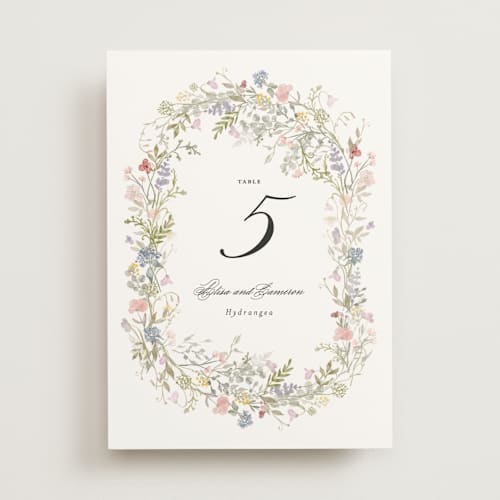 This is a sage table numbers with standard by lori jacobs wemple called flowering arch printing on doublethick in standard