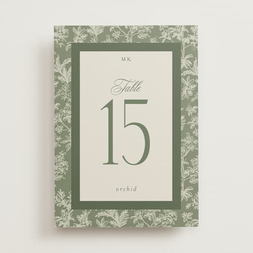 This is a jungle table numbers with standard by Jenna Holcomb called vintage tropics printing on doublethick in standard