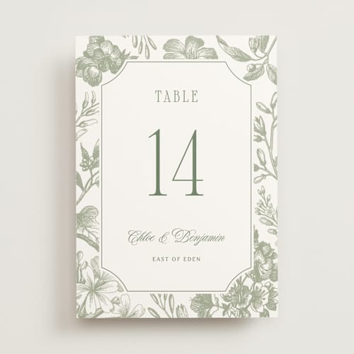 This is a moss table numbers with standard by Kelly Schmidt called woods printing on doublethick in standard