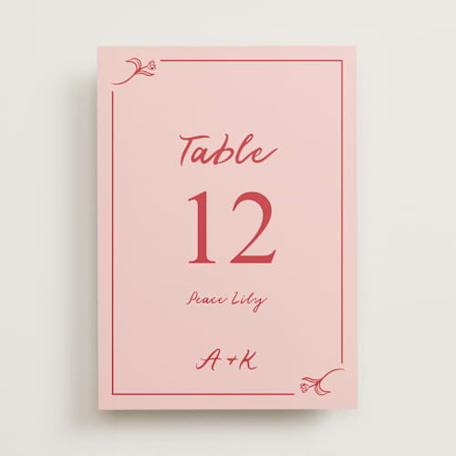 This is a brick table numbers with standard by Julia Liverton called love in bloom printing on doublethick in standard