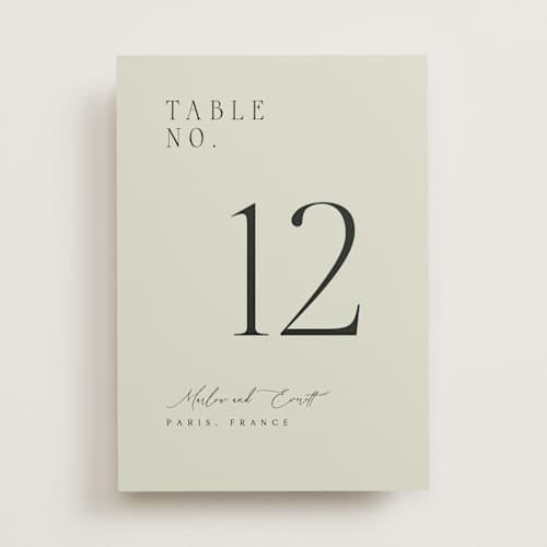 This is a spring table numbers with standard by Kelly Schmidt called scripted initials printing on doublethick in standard
