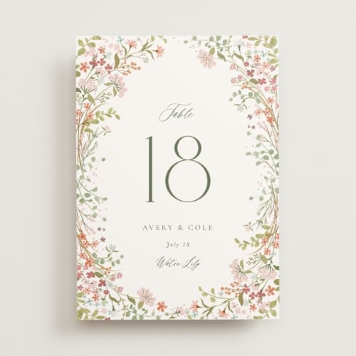 This is a peony table numbers with standard by Jennifer Wick called avery printing on doublethick in standard