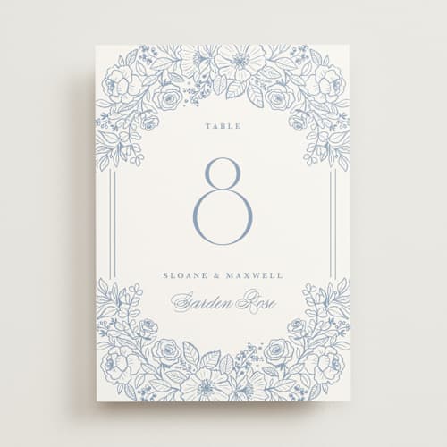 This is a nova table numbers with standard by Kristen Smith called wild roses printing on doublethick in standard
