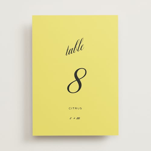 This is a lemon table numbers with standard by Ani Somi called in lights printing on doublethick in standard