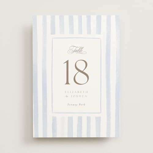 This is a aqua table numbers with standard by Jennifer Wick called bristol printing on doublethick in standard