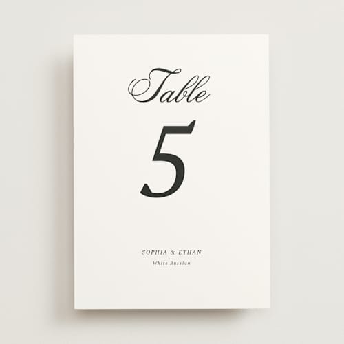 This is a mystic raven table numbers with standard by Cass Loh called chic union printing on doublethick in standard