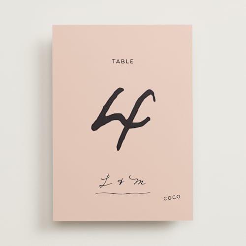 This is a blush table numbers with standard by Ani Somi called ballpoint suite printing on doublethick in standard