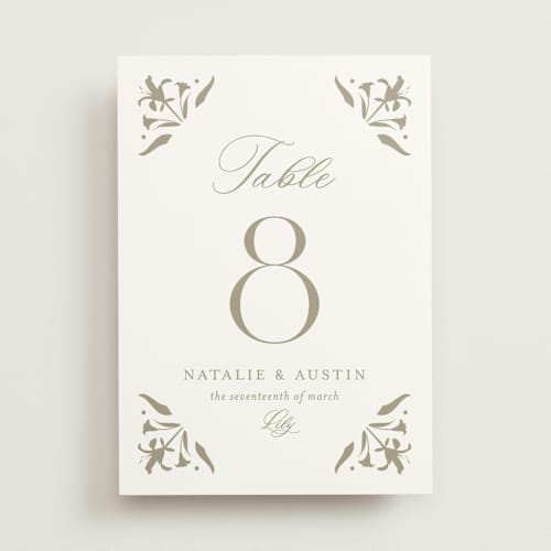 This is a paris rain table numbers with standard by Jennifer Postorino called calia printing on doublethick in standard