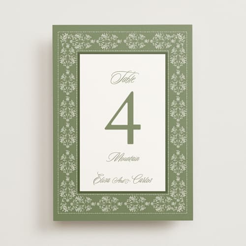 This is a forest table numbers with standard by Sherley Ferreira called vintage garden printing on doublethick in standard