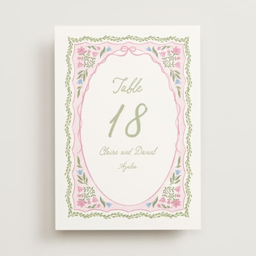 This is a garden table numbers with standard by Creo Study called folk garden printing on doublethick in standard