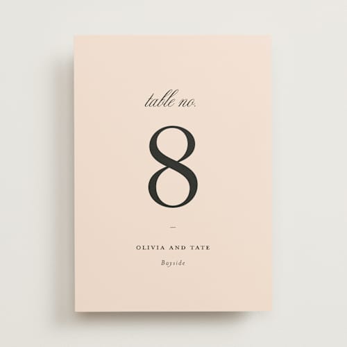 This is a peony table numbers with standard by Sara Hicks Malone called westview printing on doublethick in standard