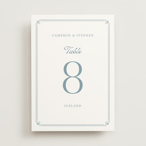 This is a french table numbers with standard by Carolyn MacLaren called fleur corner printing on doublethick in standard
