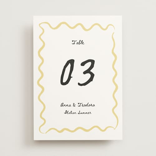 This is a nero table numbers with standard by Helena Vitto called amore mio printing on doublethick in standard