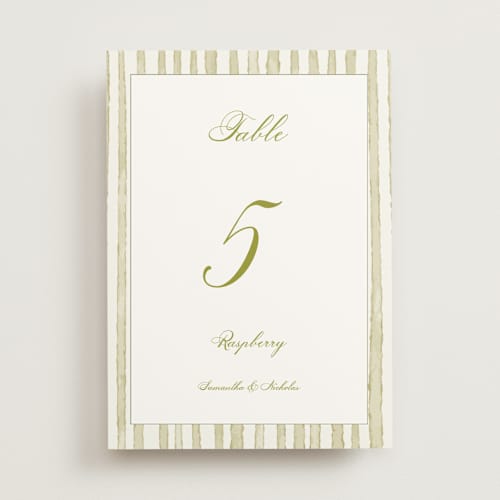 This is a cream table numbers with standard by Nicole Dragomir called wild berry watercolor printing on doublethick in standard
