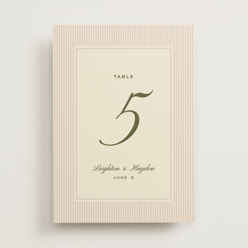 This is a blush table numbers with standard by Ellen Schlegelmilch called hayden printing on doublethick in standard