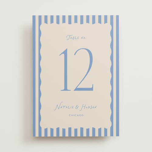 This is a bluebird table numbers with standard by Pixel and Hank called lovers printing on doublethick in standard