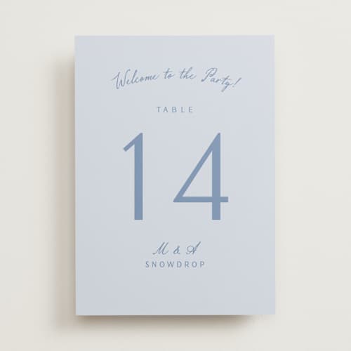 This is a sky table numbers with standard by Nicole Walsh called personal note printing on doublethick in standard