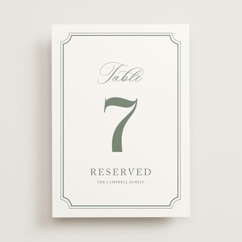 This is a sage table numbers with standard by Jennifer Postorino called avery printing on doublethick in standard