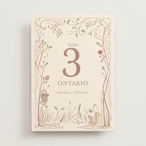 This is a autumn table numbers with standard by Morgan Ramberg called disney storybook printing on doublethick in standard