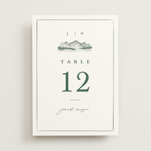 This is a pine table numbers with standard by Amy Kross called mountain ridge printing on doublethick in standard