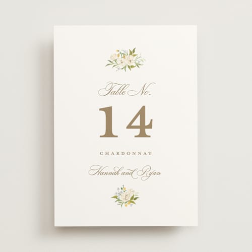 This is a chiffon table numbers with standard by Everett Paper Goods called avalon printing on doublethick in standard