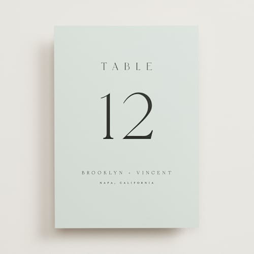 This is a sky table numbers with standard by Kelly Schmidt called merryvale printing on doublethick in standard