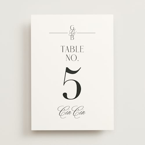 This is a caviar table numbers with standard by Olivia Raufman called grand scale printing on doublethick in standard