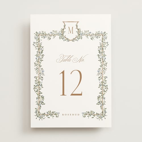 This is a lake table numbers with standard by Leah Bisch called arbour printing on doublethick in standard